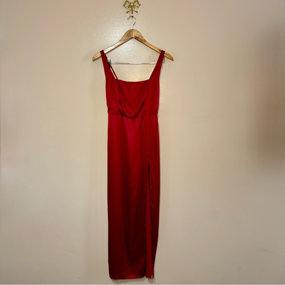 Reformation Solay Red Silk Midi Dress Size 2 - Picture 5 of 12